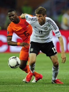 Momentka z utkání mezi Německem a Nizozemskem.