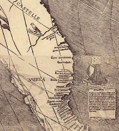 Vzácný exemplář Waldseemüllerovy mapy s názvem America. 