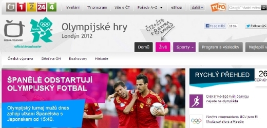 Web ČT umožní sledovat olympiádu až na deseti kanálech současně.