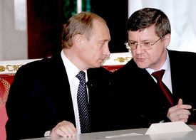 Ruský generální prokurátor Čajka (vpravo) a prezident Putin.
