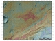 Termální mapa, kterou uveřejnila NASA, ukazuje pomocí oválu očekávané místo přistání Curiosity. Červená barva napovídá, že se na těchto místech nacházejí kameny obklopené minerály.