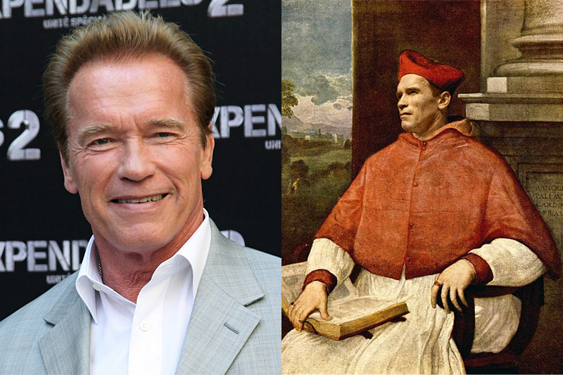 Arnoldu Schwarzeneggerovi ubylo na portrétu Antonia Cardinala Pallaviciniho na svalech a přibylo na důstojnosti.