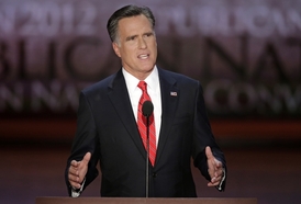 Kandidát na prezidenta Mitt Romney.