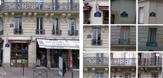 Paříž je charakteristická cedulemi s názvy ulic i typickým zábradlím před okny.