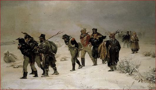 Drtivá většina Napoleonových vojáků se z Ruska domů nevrátí. Pobijí je, zmrznou, umřou na nejrůznější choroby. 