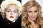 Madonna na nedatovém archivním snímku (vlevo) a dnes. I této zpěvačce přibyly vrásky, ale možná díky péči plastických chirurgů vypadá mnohem lépe než kdysi.