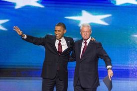 Brack Obama má silnou podporu v exprezidentovi Billu Clintonovi. Democratic National Convention DNC. 