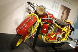 Jeden z exponátů: motocykl Čechie - Böhmerland 350 Volksmodell 1937.