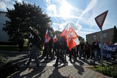 Pochod pravicových radikálů v Kralupech nad Vltavou.