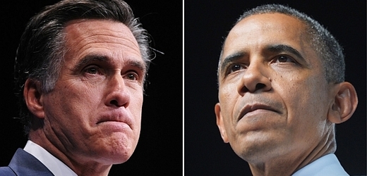 Kandidáti na amerického prezidenta: Baracka Obama (vpravo) a Mitt Romney. 