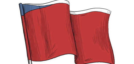 Nová vlajka Česka? Autorem výtvarného díla je slovenský karikaturista Martin Šútovec.