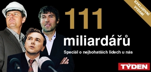 Ve středu 17. října vychází speciál časopisu Týden: 111 nejbohatších Čechů a Slováků.