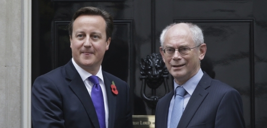 David Cameron s Hermanem Van Rompuyem.