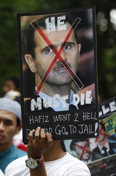 Protest proti Asadově režimu.