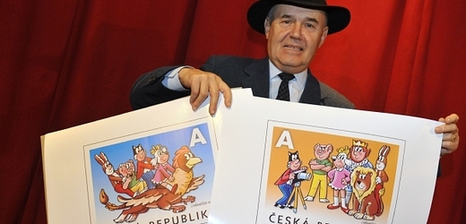 Výtvarník Jiří Němeček představuje nové známky s kreslenými hrdiny.