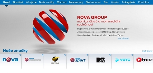 Homepage nového webu Novy.
