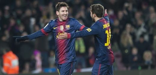 Lionel Messi se raduje z gólu proti Bilbau.