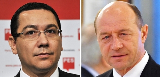 Rumunský prezident Traian Basescu (vpravo) a staronový premiér Victor Ponta se nemají příliš v lásce.