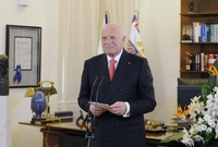 Prezident Václav Klaus při novoročním projevu 2013.