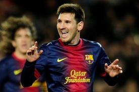 Lionel Messi v dresu španělské Barcelony.