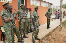 Armáda v Bissau po údajném puči loni v říjnu.