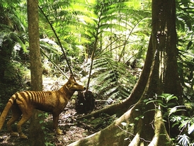 Takhle nějak podle vědců nejnebezpečnější vačnatec zvaný "tasmánský tygr" vypadal.