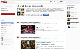 Hlavní strana webových stránek YouTube.com.