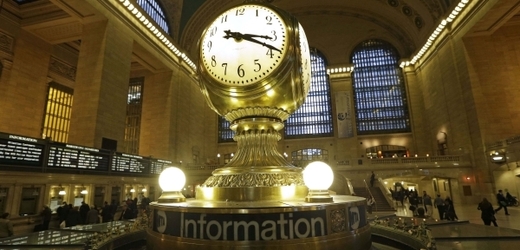 Proslulé hodiny v Grand Central.