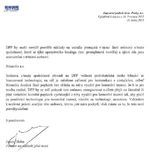 Dopis firmy KPMG šéfovi pražského dopravního podniku.
