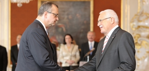 Miroslav Kalousek s prezidentem Václavem Klausem.