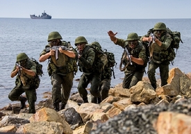 Cvičení výsadku ruského námořnictva (ilustrační foto).