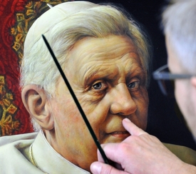 Papežův portrétista Michael Triegel dokončuje své další dílo.