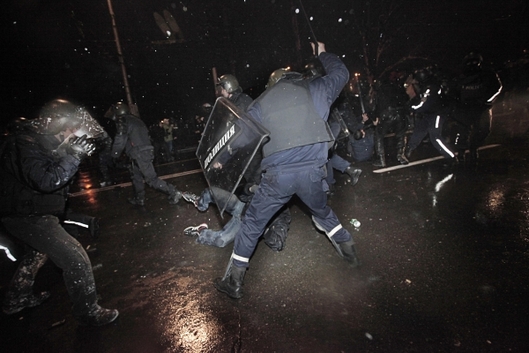 Zranění při potyčkách s policií v Sofii.