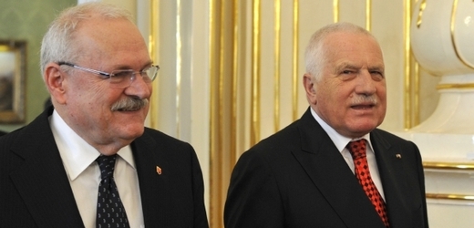 Slovenský prezident Ivan Gašparovič a jeho český protějšek Václav Klaus.