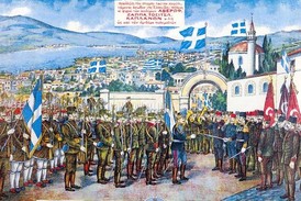 Turci z Janiny předávají vládu nad městem Řekům.