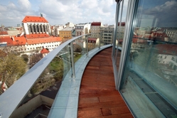 Výhled z nejvyššího bytu luxusní rezidence Galerie Myšák.