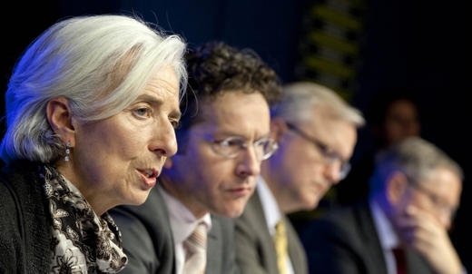 Ministři financí eurozóny schválili záchranný plán pro Kypr. Zleva ředitelka MMF Christine Lagardová a šéf euroskupiny Jeroen Dijsselbloem.