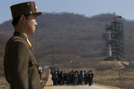 Raketa, v jejíž špici byl údajně severokorejský satelit.