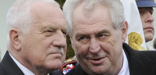 Exprezident Václav Klaus a prezident Miloš Zeman.