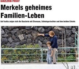 Merkelová v soukromí na stránkách německého listu Bild.