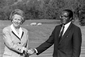 Říjen 1988, setkání s Robertem Mugabe, prezidentem Zimbabwe. 