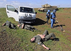 Vojáci UNDOF při tréninku.