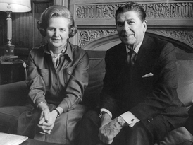 Thatcherová a americký prezident Ronald Reagan.