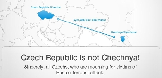 Záměnu Čečenska s Českem, která od páteční akce proti údajným původcům bostonského atentátu mátla uživatele sociálních sítí, v sobotu uvádějí na pravou míru americká i ruská média. 