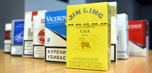 Pašované cigarety značky Jin Ling (i dalších značek) zabavené v Ostravě.