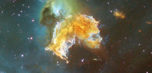 Pozůstatek supernovy N63a 160 tisíc světelných let od Země.