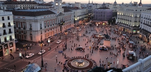 Madridské náměstí Puerta del Sol, kde bude stanice metra Sol Vodafone.