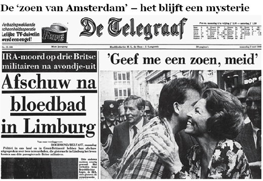 Tajemný polibek v Amsterdamu na titulní stránce listu De Telegraaf.