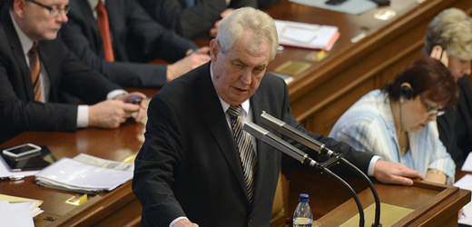 Miloš Zeman během svého projevu.