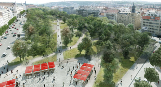 Jeden z návrhů na přeměnu Karlova náměstí.